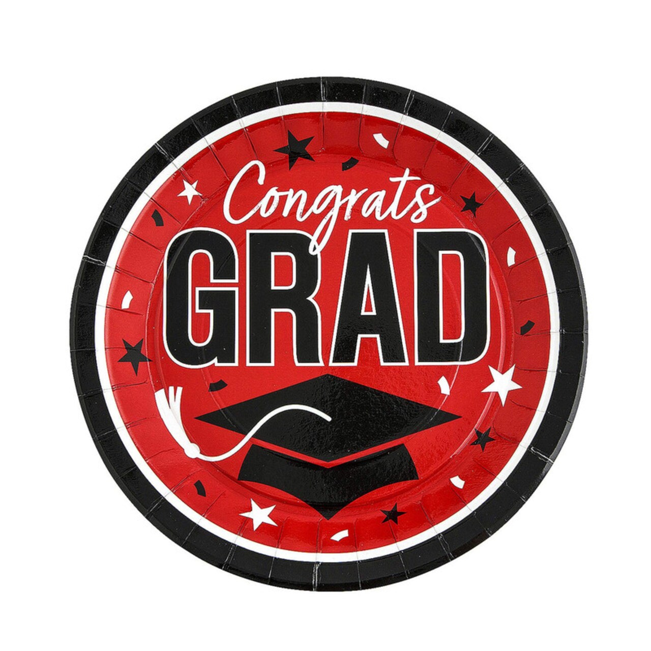 9" Graduation Party Congrats Grad Round Paper Dinner Plates 25 Count